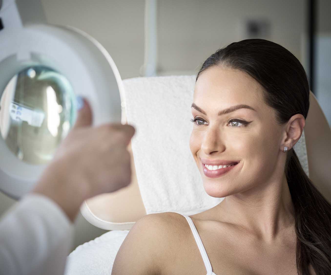 a women after her skin treatment